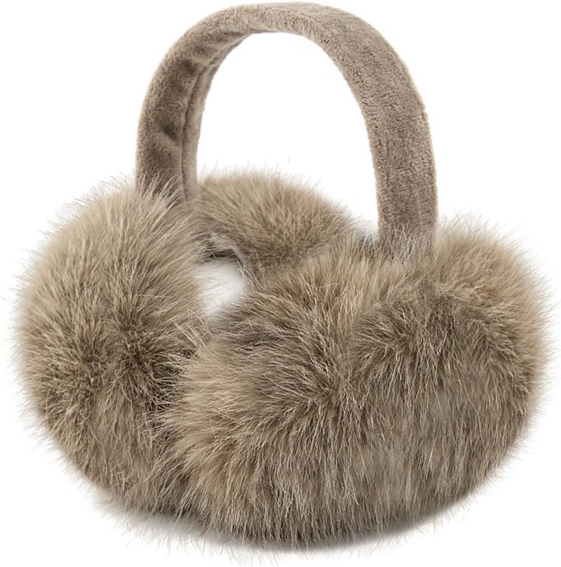 FSTEOE Women Winter Ear Muffs Foldable Girl Ear Warmer Fashion Furry Earmuff Soft Ear Cover Cold Weather - Image 1